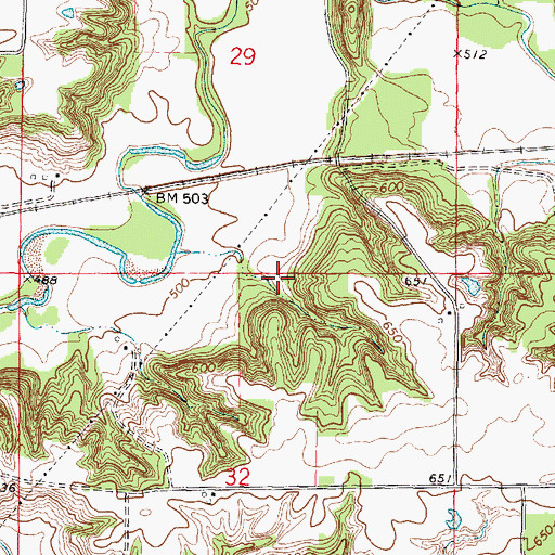 Topographic Map of Maple School (historical), IL