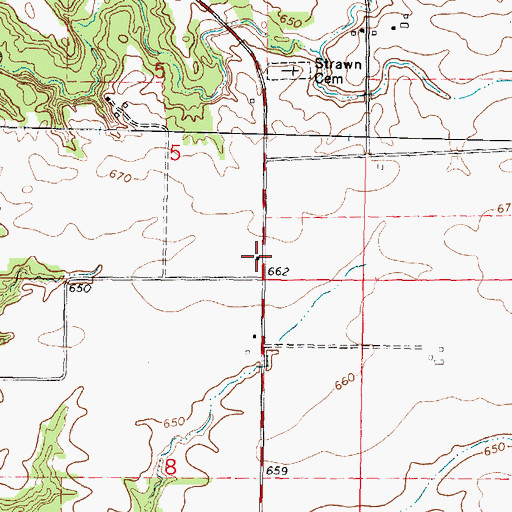 Topographic Map of Strawn School (historical), IL