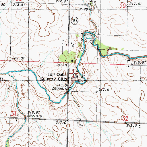 Topographic Map of Tall Oaks Country Club, IL