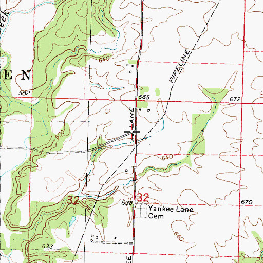 Topographic Map of Yankee Street School (historical), IL
