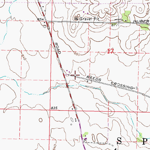 Topographic Map of Reeds Crossing (historical), IL