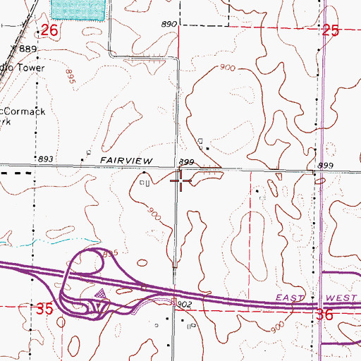Topographic Map of Deitrich School (historical), IL