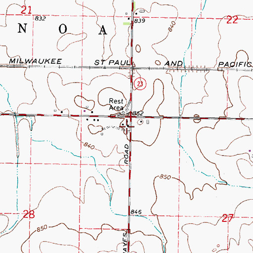 Topographic Map of Genoa Center School (historical), IL