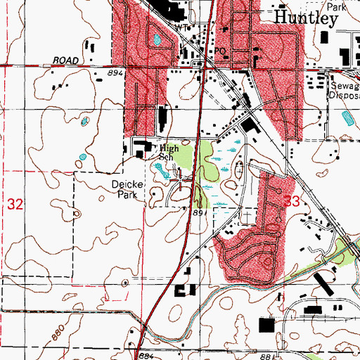 Topographic Map of Deicke Park, IL