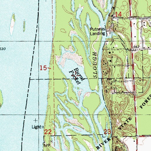 Topographic Map of Burnt Pocket, IL