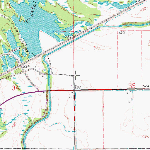 Topographic Map of Crystal Lake School (historical), IL