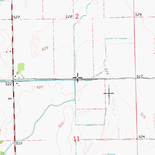 Topographic Map of Ellison Valley School (historical), IL