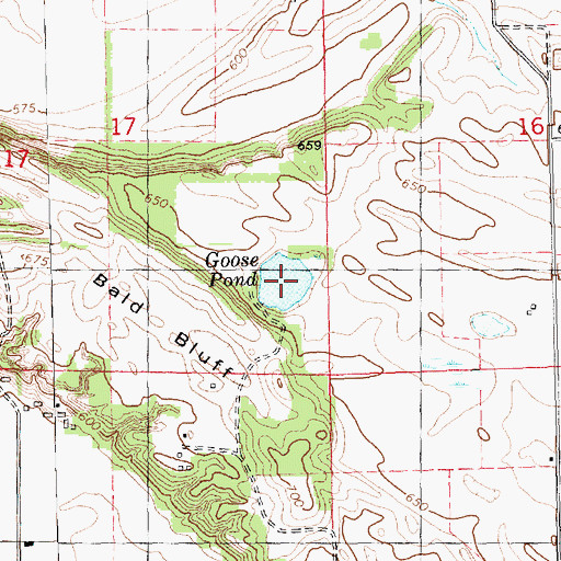 Topographic Map of Goose Pond, IL