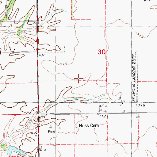 Topographic Map of Seymour Landing Strip (historical), IL