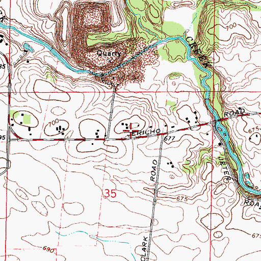 Topographic Map of Rockville School (historical), IL