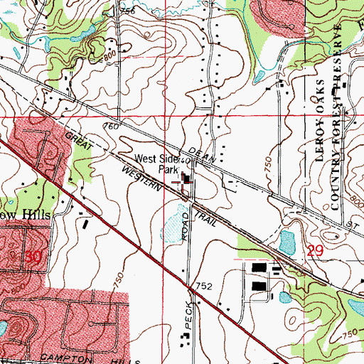 Topographic Map of West Side Park, IL