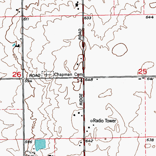 Topographic Map of Chapman School (historical), IL