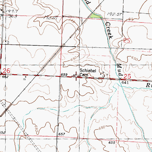 Topographic Map of Schiebel Cemetery, IL