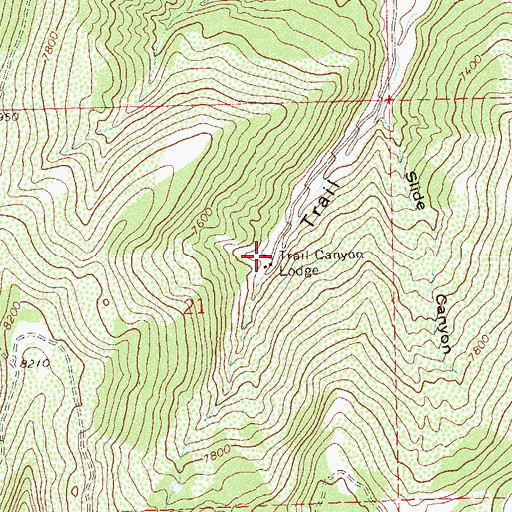 Topographic Map of Trail Canyon Lodge, CO
