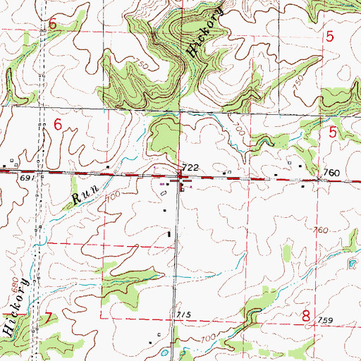 Topographic Map of Bell Tree School (historical), IL