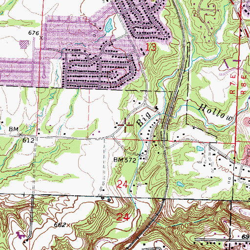 Topographic Map of Big Hollow Mine, IL