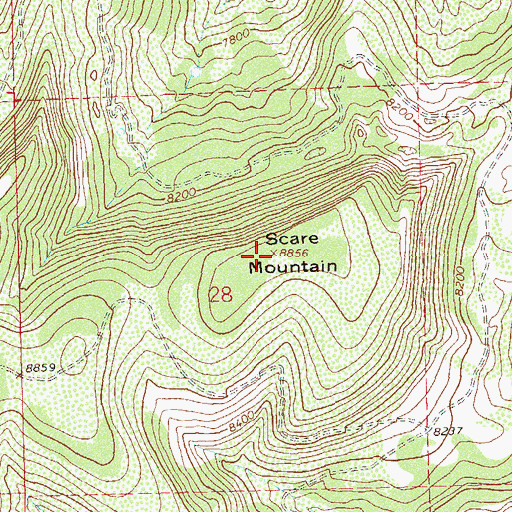 Topographic Map of Scare Mountain, CO