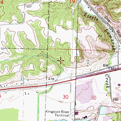 Topographic Map of Canton Road Mine, IL