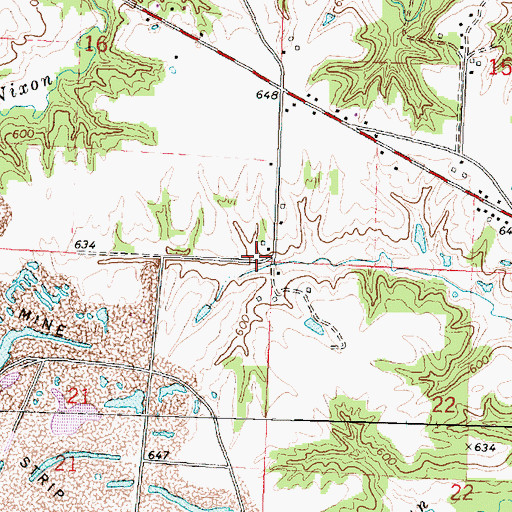 Topographic Map of Center School (historical), IL