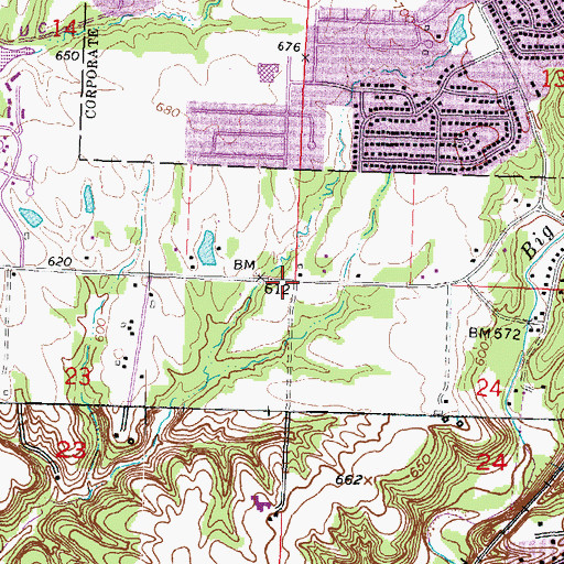 Topographic Map of Charter Oak School (historical), IL