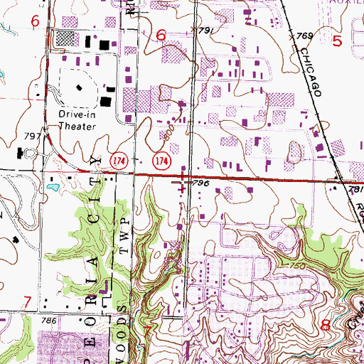 Topographic Map of Frye School (historical), IL