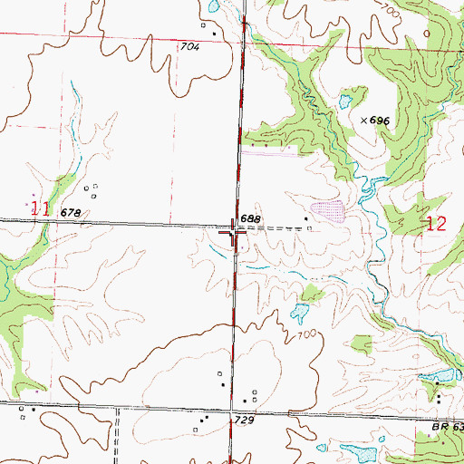 Topographic Map of Greenbush School (historical), IL