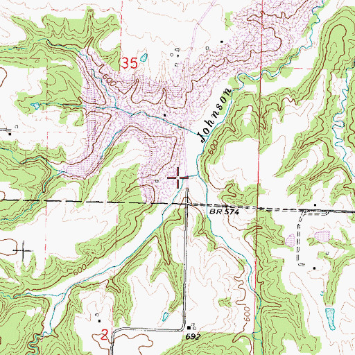 Topographic Map of Heaton Hollow, IL