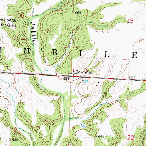 Topographic Map of Jubilee Town Hall, IL