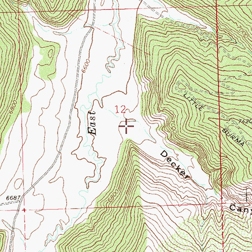 Topographic Map of Decker Canyon, CO