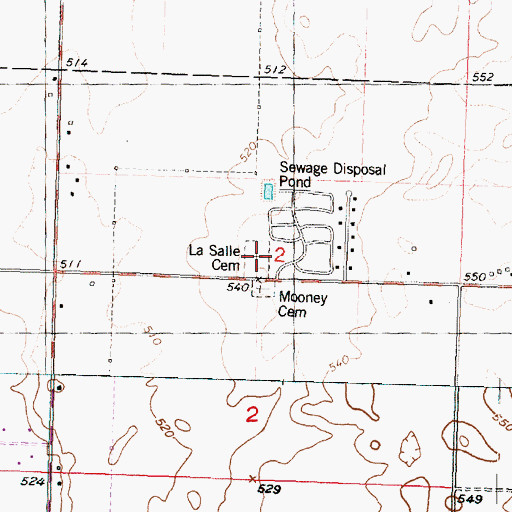 Topographic Map of La Salle Cemetery, IL