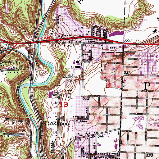 Topographic Map of Lutheran Cemetery, IL