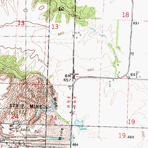 Topographic Map of Moore School (historical), IL