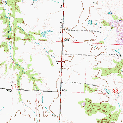 Topographic Map of Morris School (historical), IL