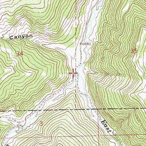 Topographic Map of Brush Creek, CO