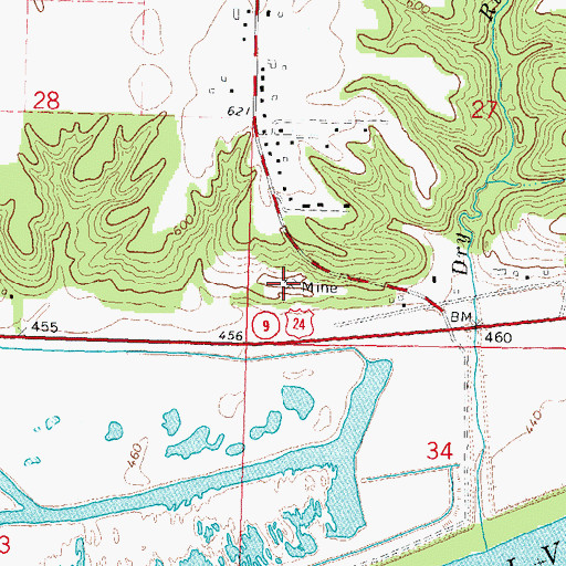 Topographic Map of Newsome Mine, IL