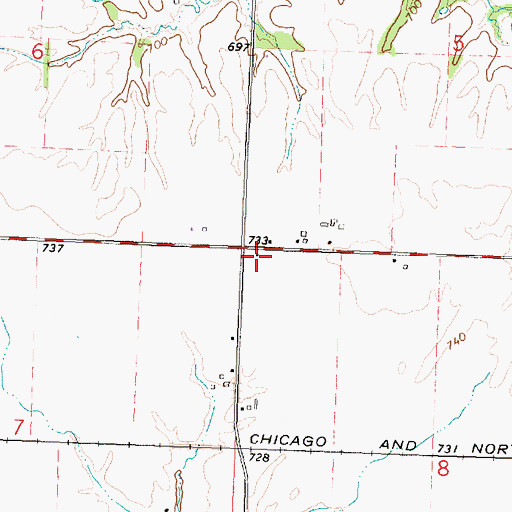 Topographic Map of Patton School (historical), IL