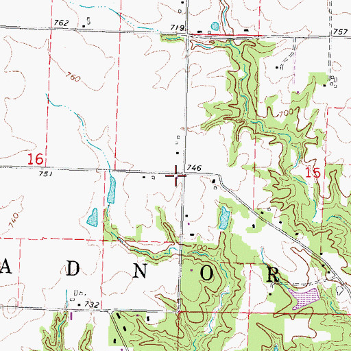 Topographic Map of Salem School (historical), IL