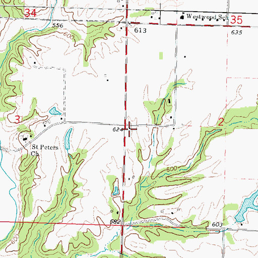 Topographic Map of Saylor School (historical), IL