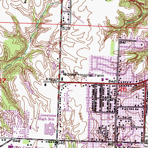 Topographic Map of State Hospital Farm, IL