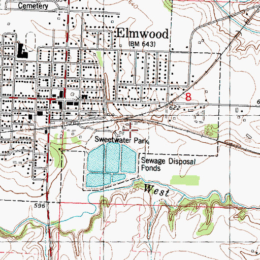 Topographic Map of Sweetwater Park, IL