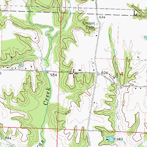 Topographic Map of Todd School (historical), IL