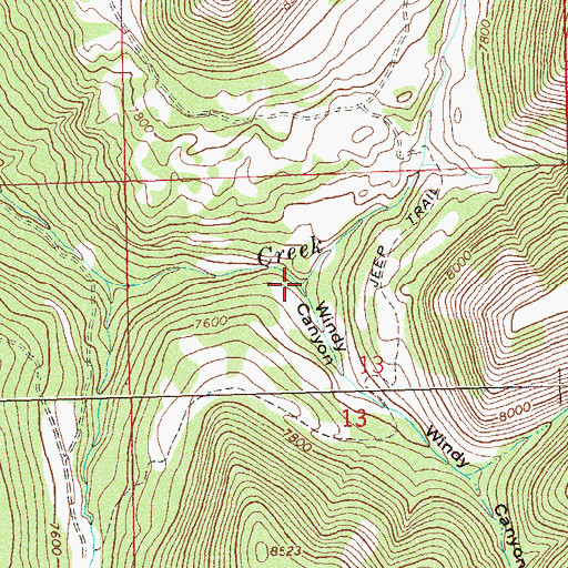 Topographic Map of Windy Canyon, CO