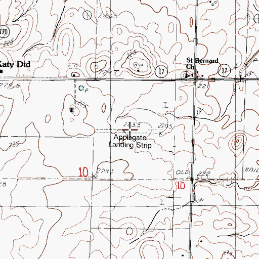 Topographic Map of Applegate Landing Strip (historical), IL