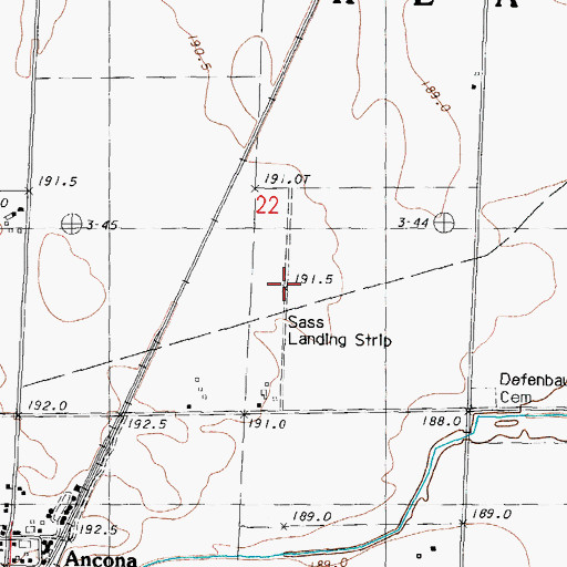 Topographic Map of Sass Landing Strip (historical), IL