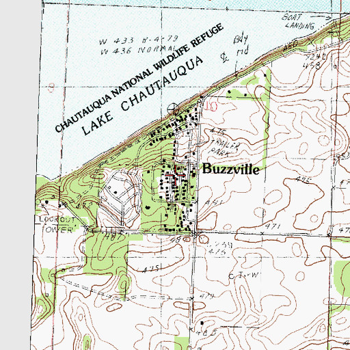 Topographic Map of Buzzville, IL