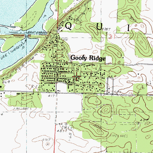 Topographic Map of Goofy Ridge, IL