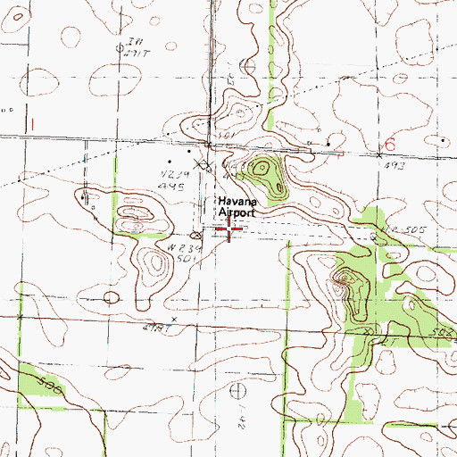 Topographic Map of Havana Airport (historical), IL