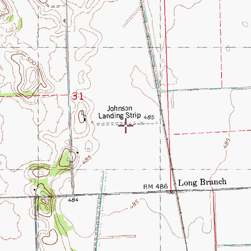 Topographic Map of Johnson Landing Strip (historical), IL