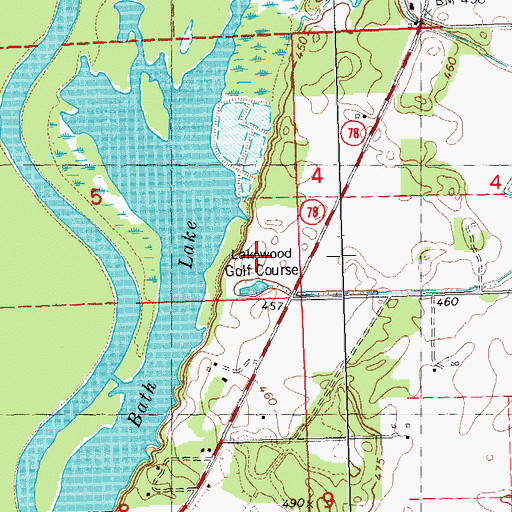 Topographic Map of Lakewood Golf Course, IL