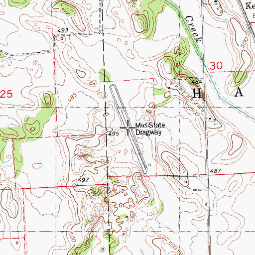 Topographic Map of Mid-State Dragway, IL
